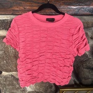 EUC House of Harlow 1960 Pink Textured Bubble Style Sleeve Top, L